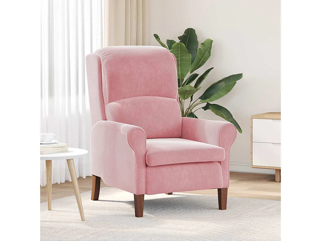fauteuil Rose Velours