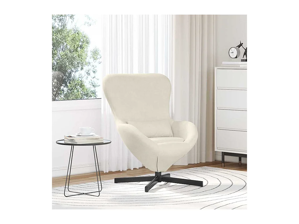 Fauteuil œuf Crème 63 x 73 x 90 cm Velours