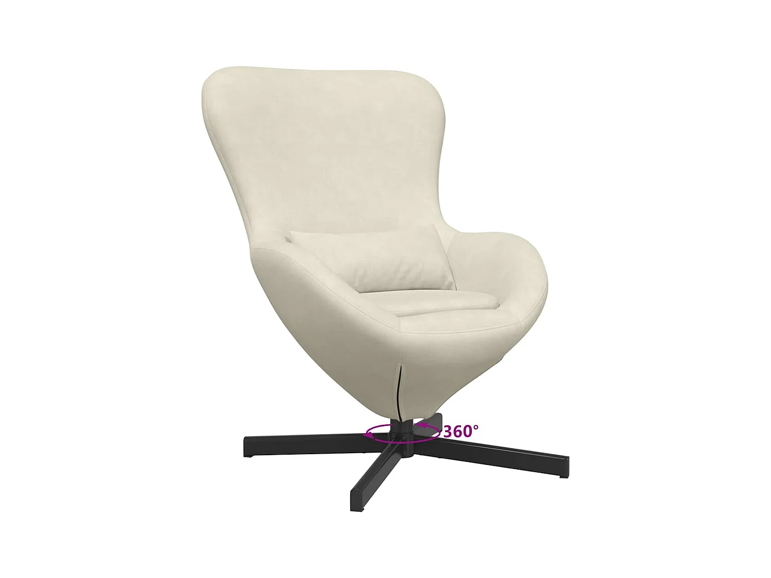 Fauteuil œuf Crème 63 x 73 x 90 cm Velours