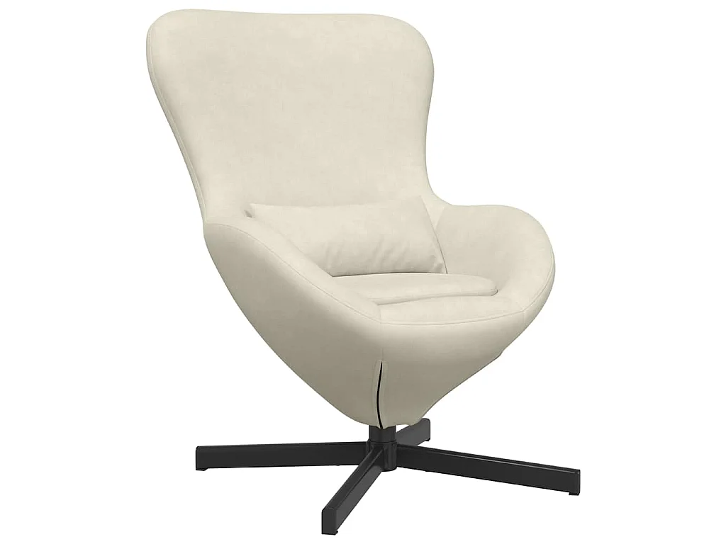 Fauteuil œuf Crème 63 x 73 x 90 cm Velours