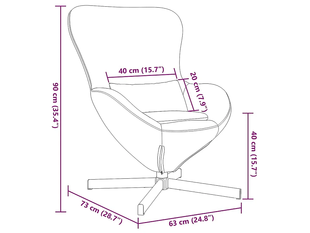 Fauteuil œuf Crème 63 x 73 x 90 cm Velours