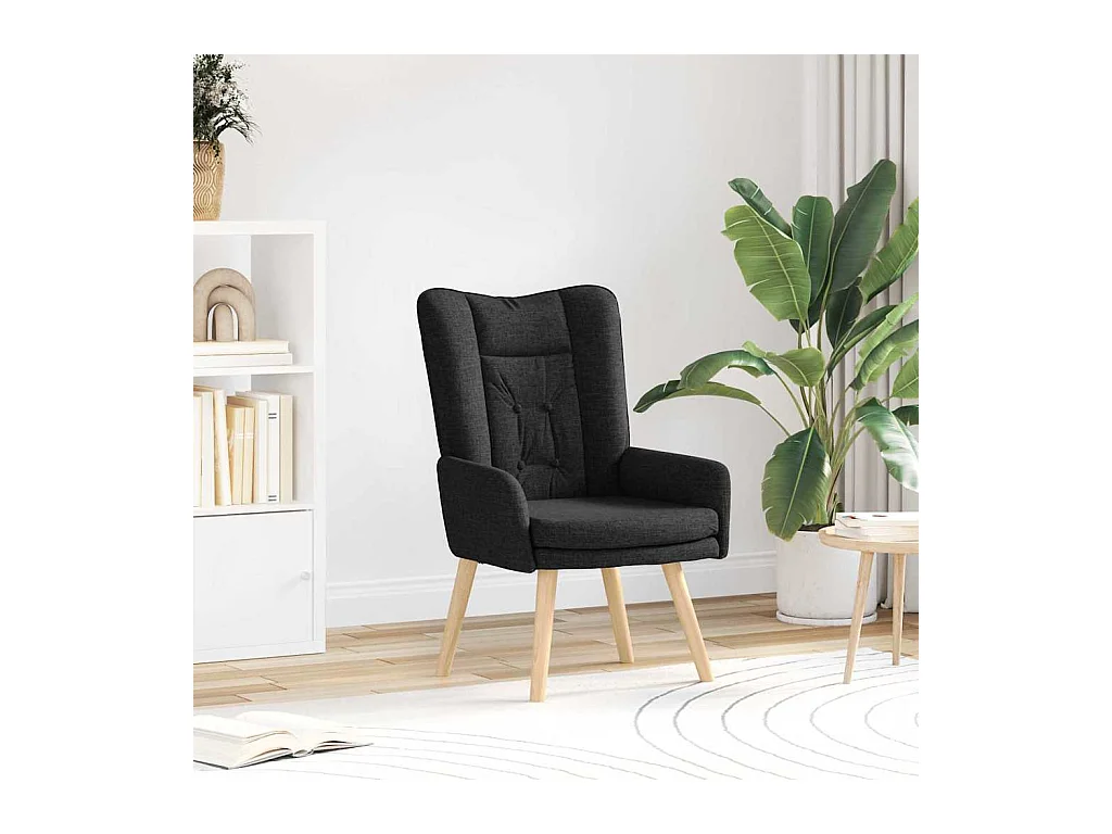 Fauteuil relaxant Noir 63 x 67 x 94 cm tissu