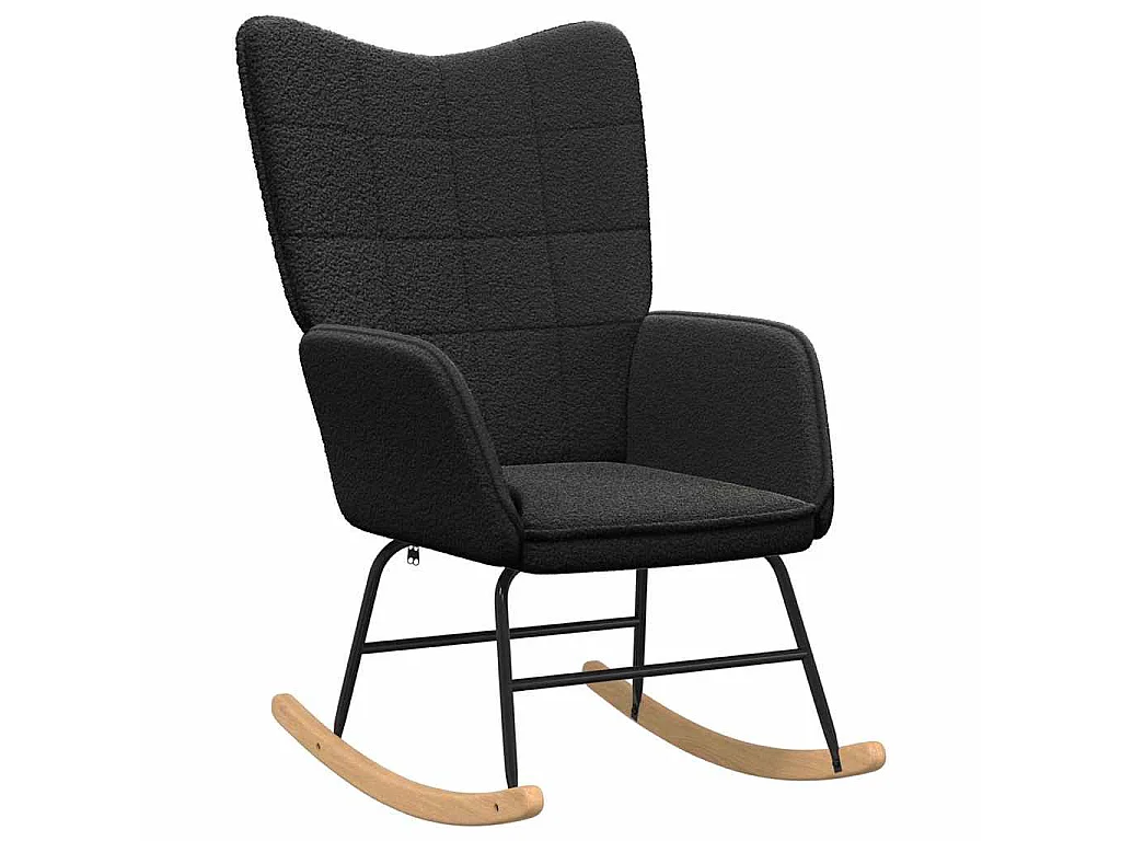 Chaise à bascule Noir Tissu Sherpa