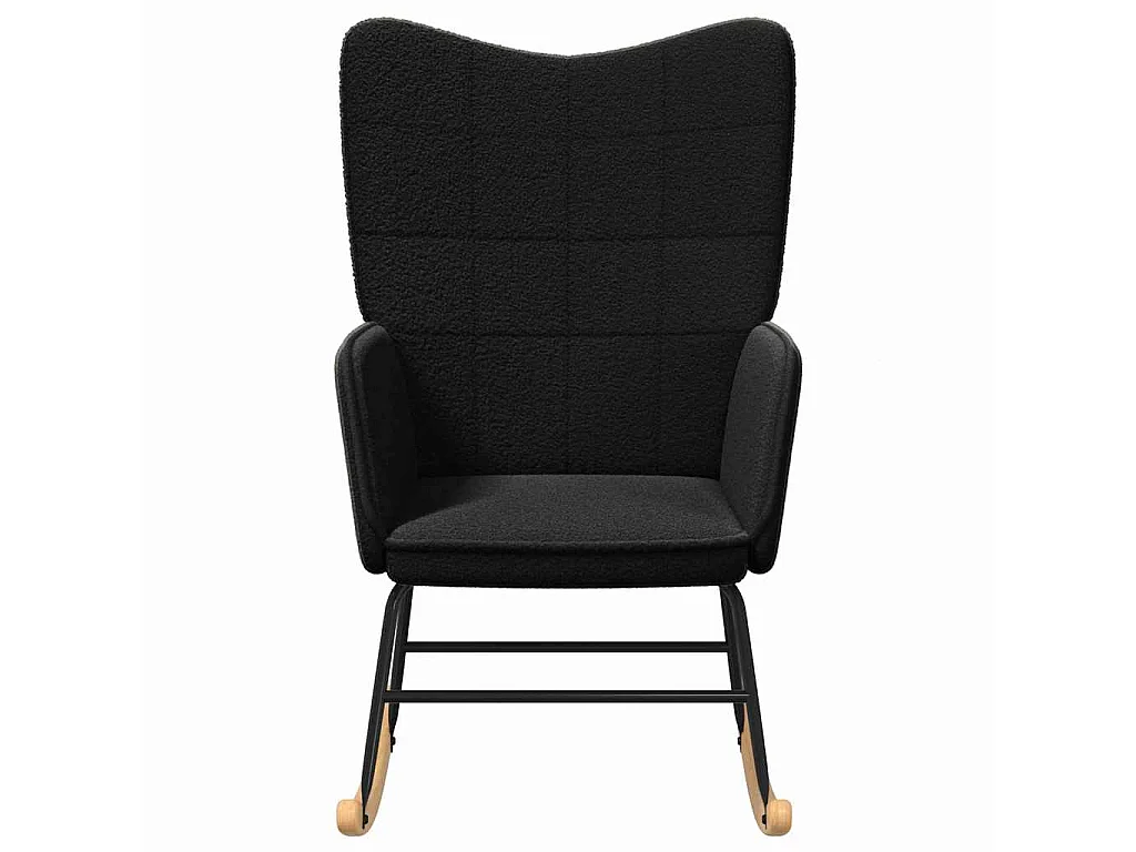 Chaise à bascule Noir Tissu Sherpa