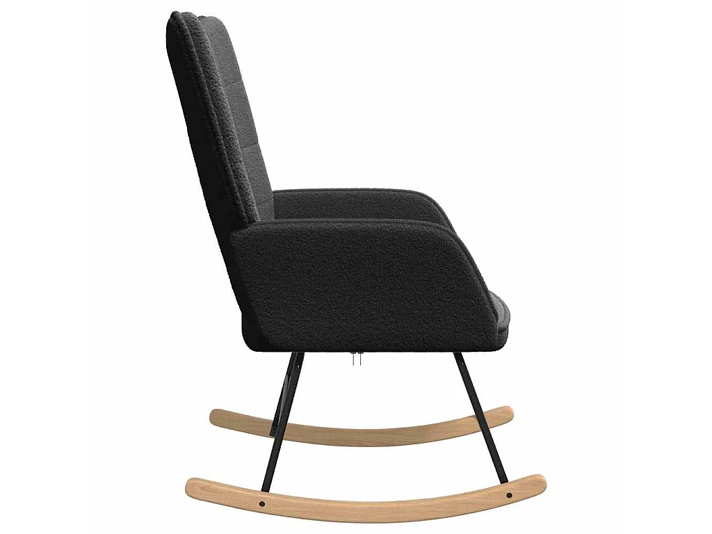 Chaise à bascule Noir Tissu Sherpa