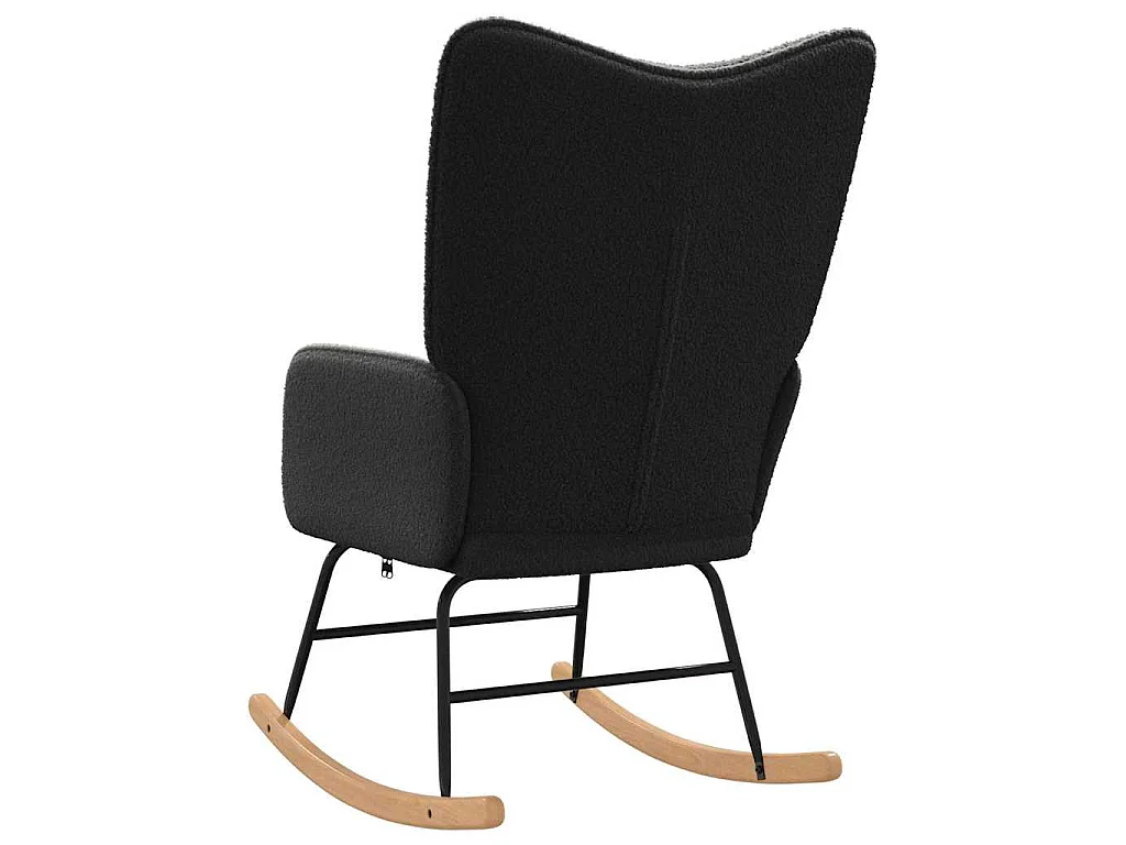 Chaise à bascule Noir Tissu Sherpa