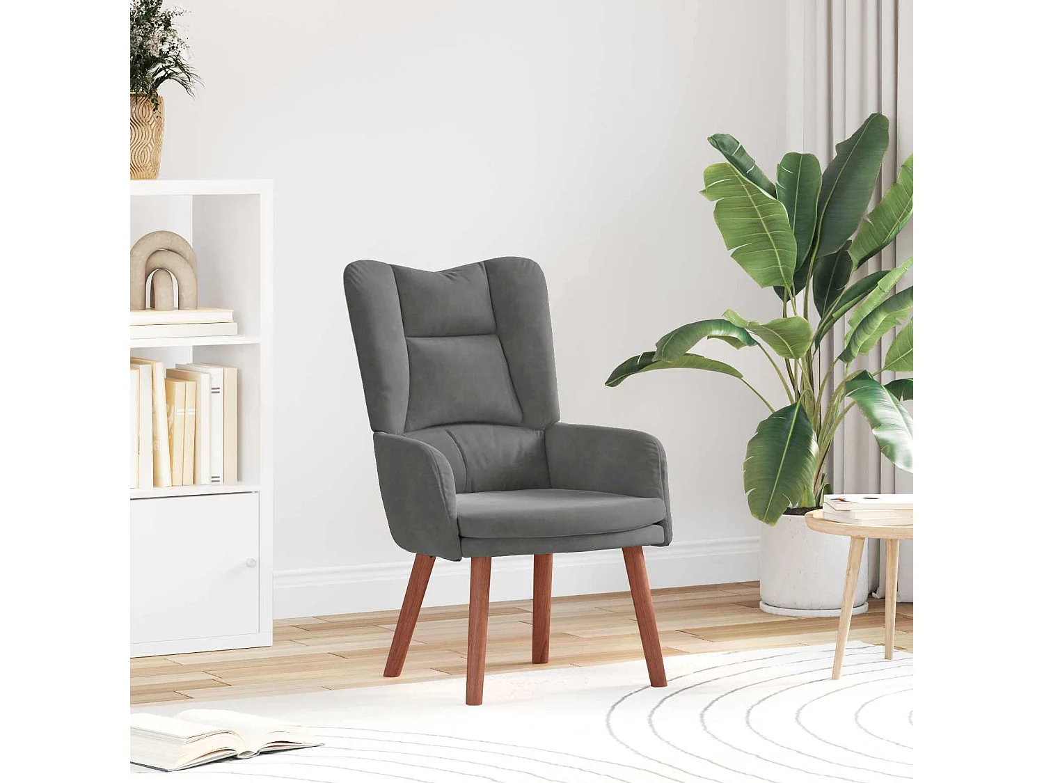fauteuil Gris foncé 63 x 67 x 94 cm Velours