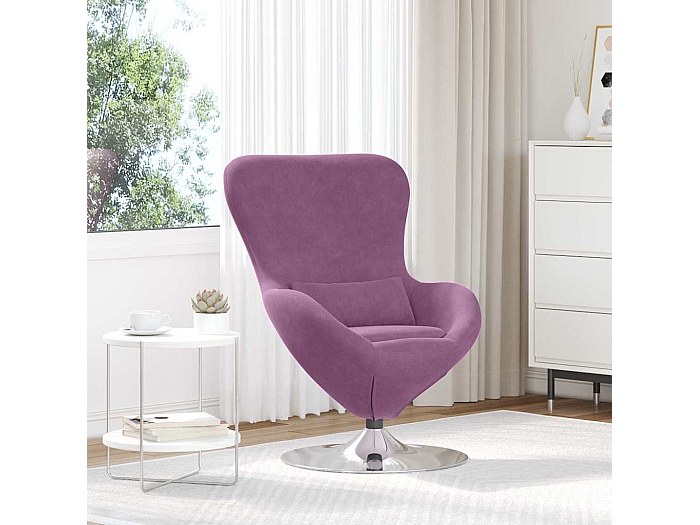 Poltrona Uovo Girevole 360° Grigio Scuro | 63x73x90 Cm | Rivestita In Tessuto Morbido