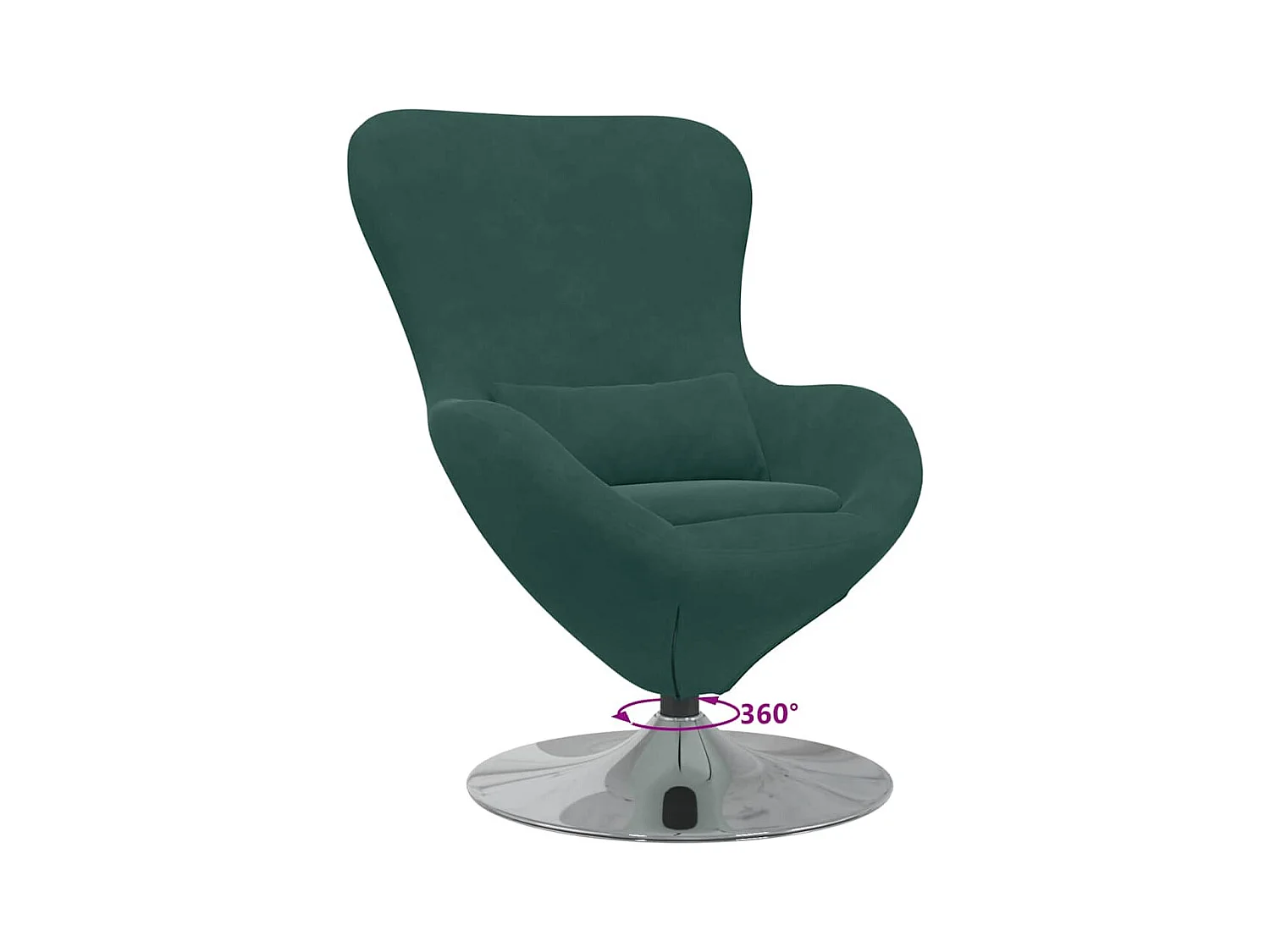 Fauteuil œuf Vert foncé 63 x 73 x 90 cm Velours