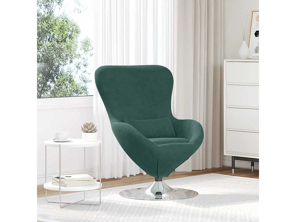 Fauteuil œuf Vert foncé Velours