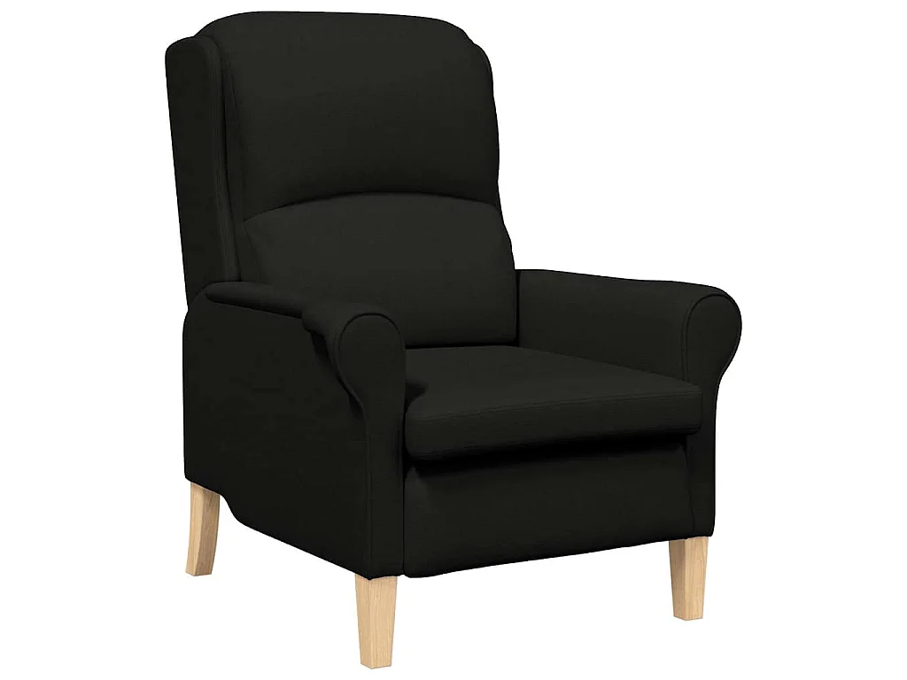 Fauteuil Moderne Noir en Tissu et Bois - Confortable et Stylé