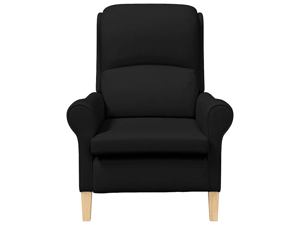 Fauteuil Moderne Noir en Tissu et Bois - Confortable et Stylé