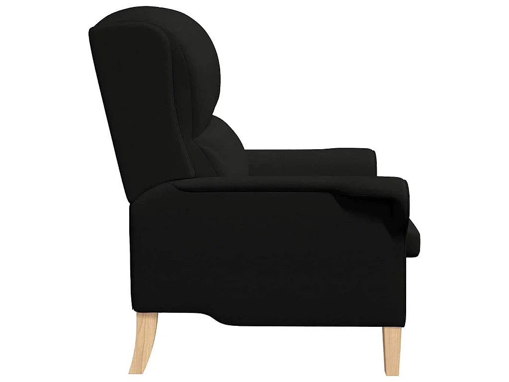 Fauteuil Moderne Noir en Tissu et Bois - Confortable et Stylé