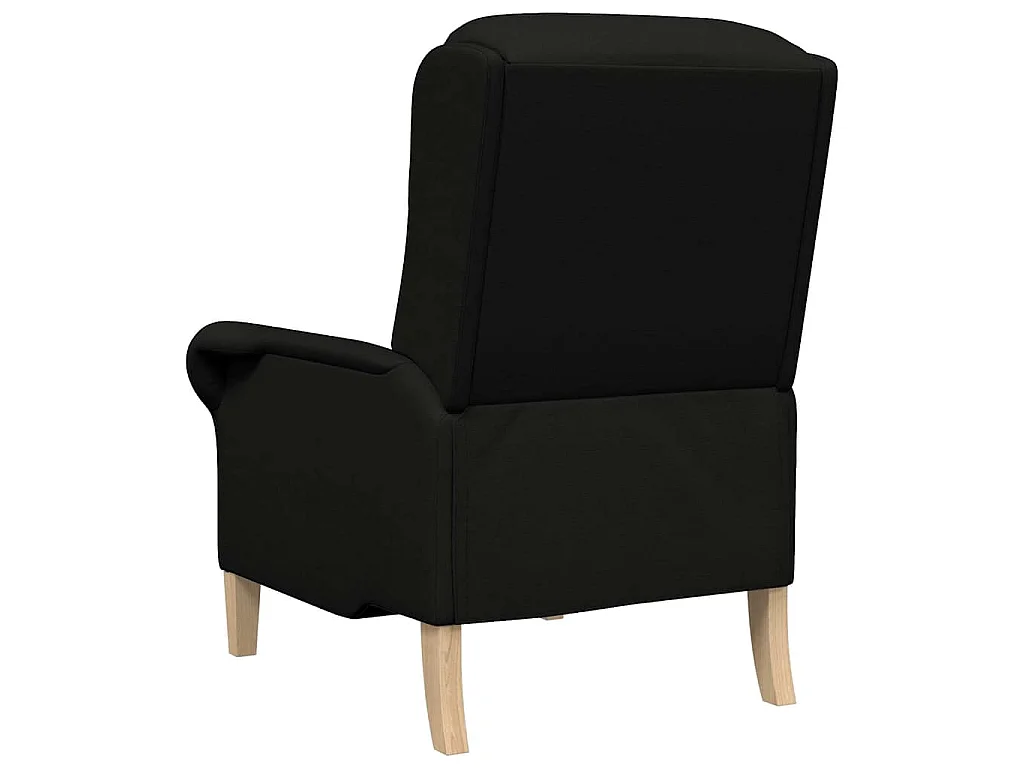 Fauteuil Moderne Noir en Tissu et Bois - Confortable et Stylé