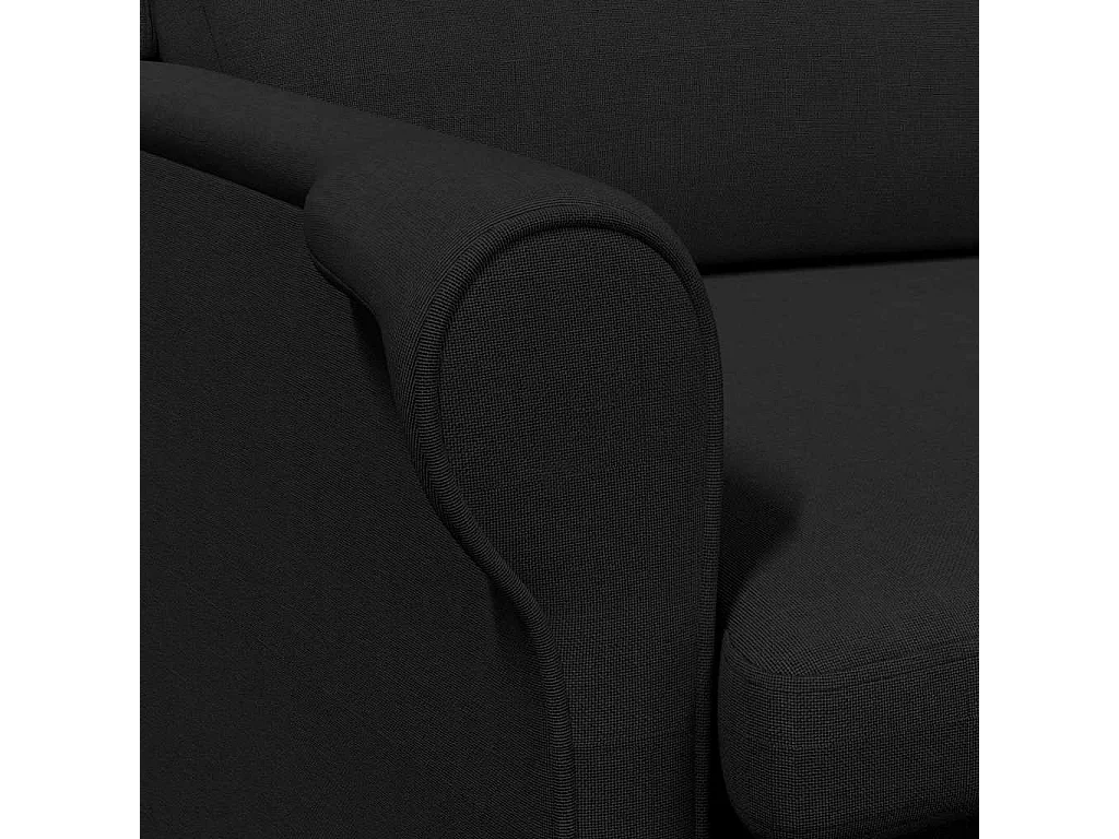 Fauteuil Moderne Noir en Tissu et Bois - Confortable et Stylé