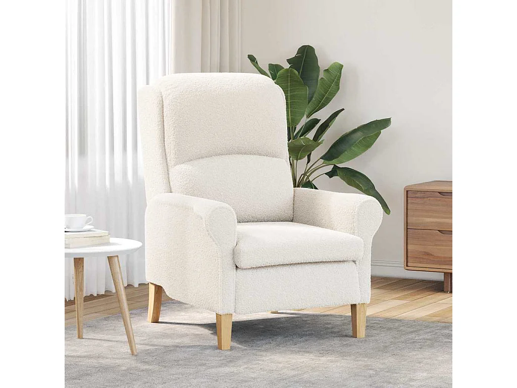 fauteuil Crème 76 x 94 x 102 cm Tissu Sharpa