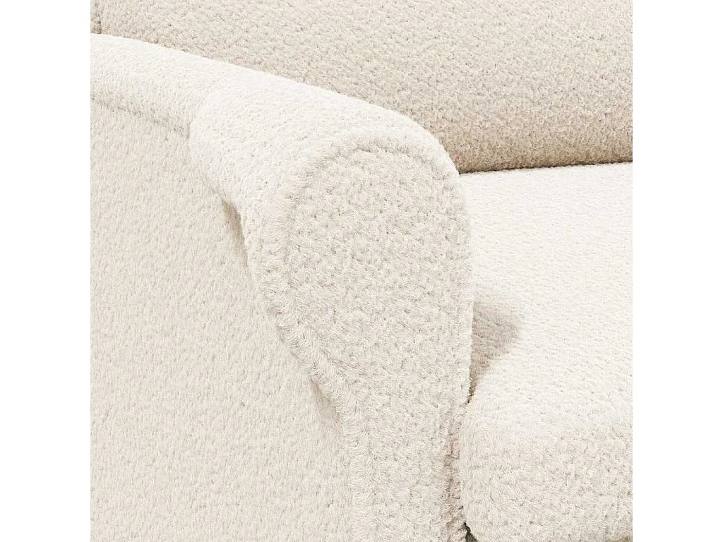 Sessel Creme Weiches Sherpa-Gewebe