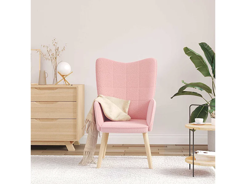 poltrona Rosa 62 x 67 x 95,5 cm Tessuto Sherpa