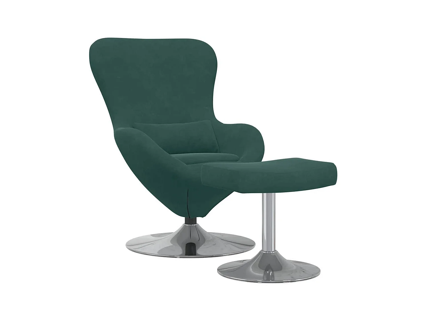 Chaise Œuf avec Pouf Vert foncé 63 x 73 x 90 cm Velours