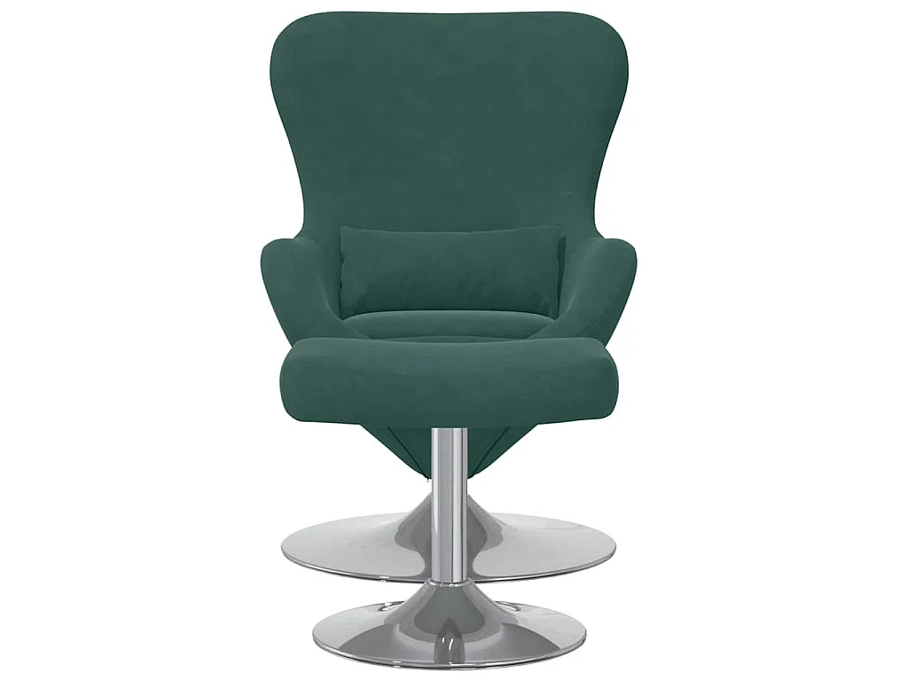 Eierstuhl mit Fußhocker Dunkelgrün Samt
