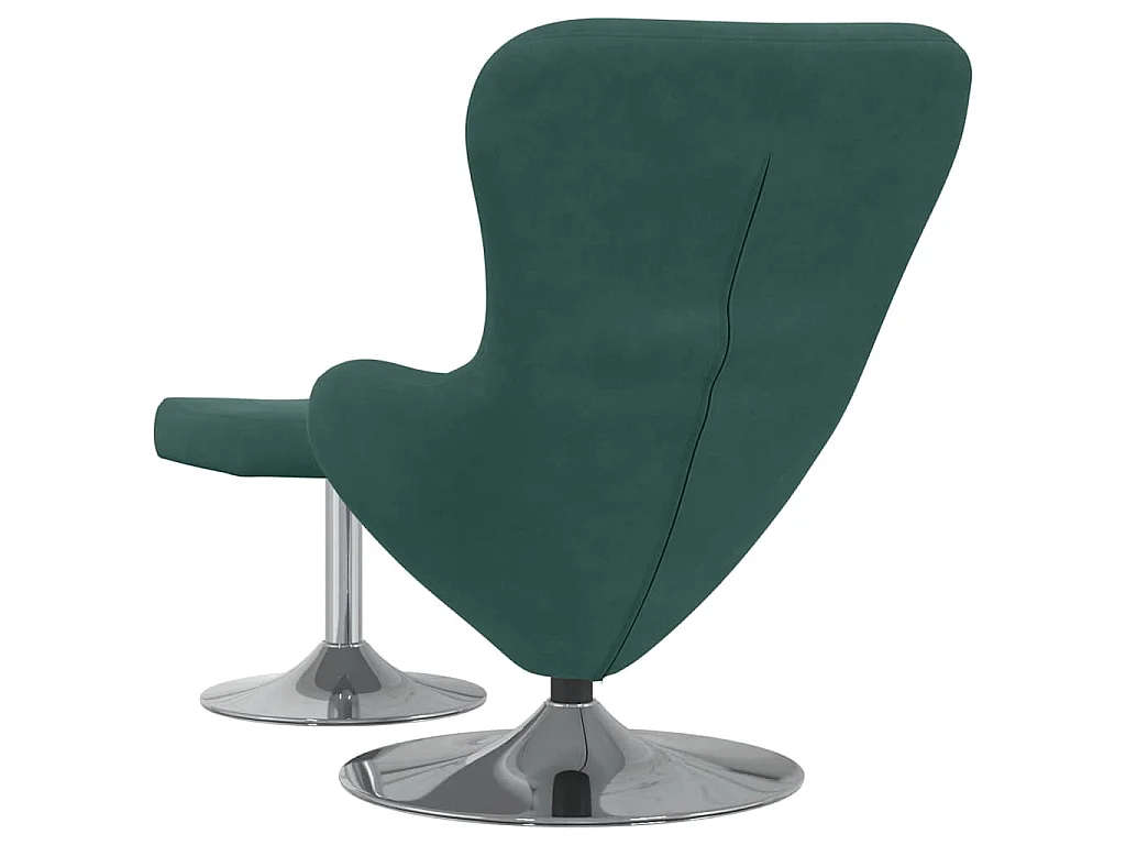 Eierstuhl mit Fußhocker Dunkelgrün Samt