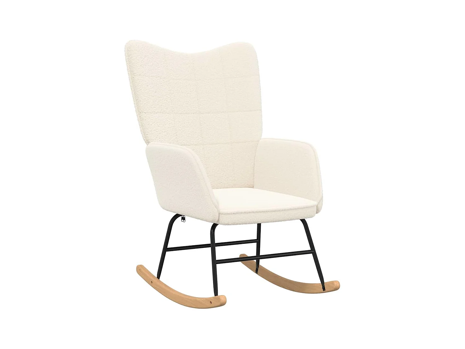 Chaise à bascule Crème Tissu Sherpa