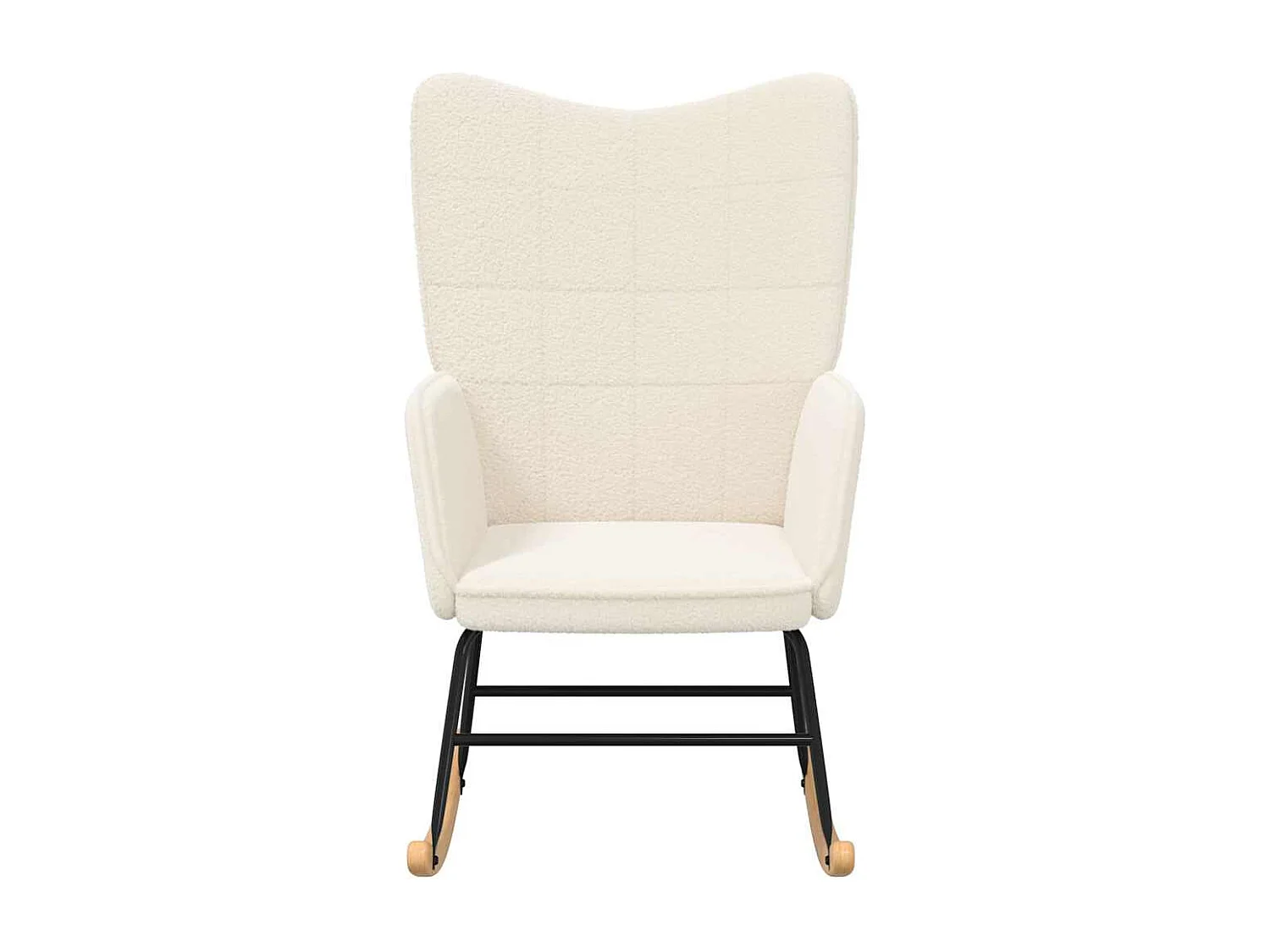 Chaise à bascule Crème Tissu Sherpa