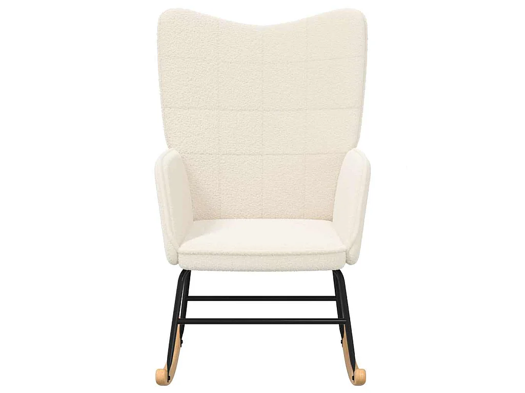 Chaise à bascule Crème Tissu Sherpa