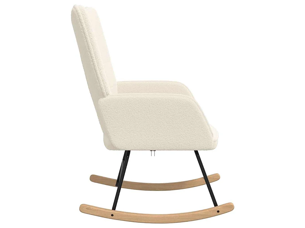 Chaise à bascule Crème Tissu Sherpa
