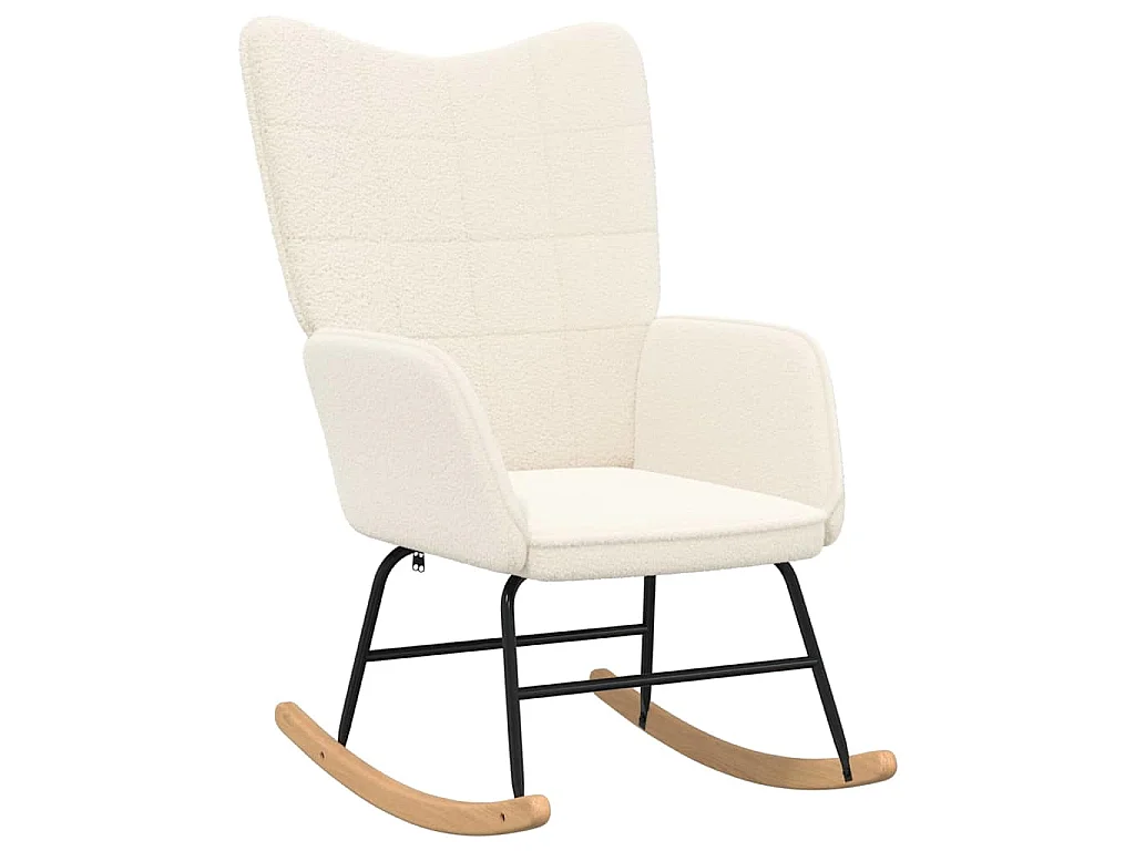 Chaise à bascule Crème Tissu Sherpa