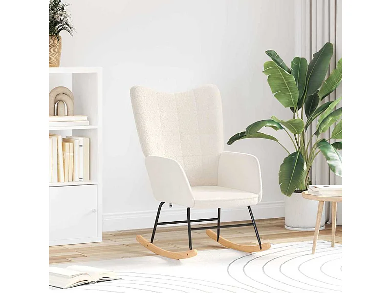 Chaise à bascule Crème Tissu Sherpa