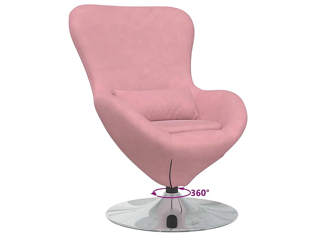 Fauteuil œuf Rose Velours