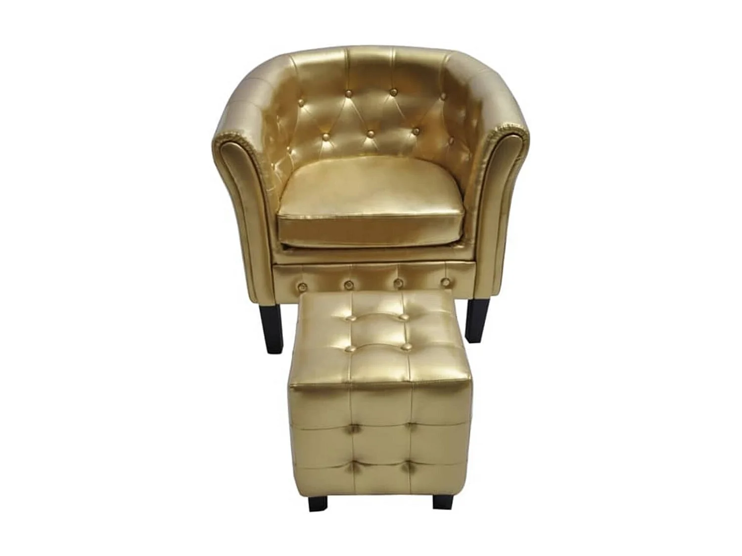 Sessel mit Fußhocker Golden Kunstleder