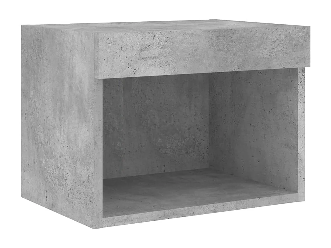 Mobili TV a Muro con LED 5pz Grigio Cemento Legno Multistrato