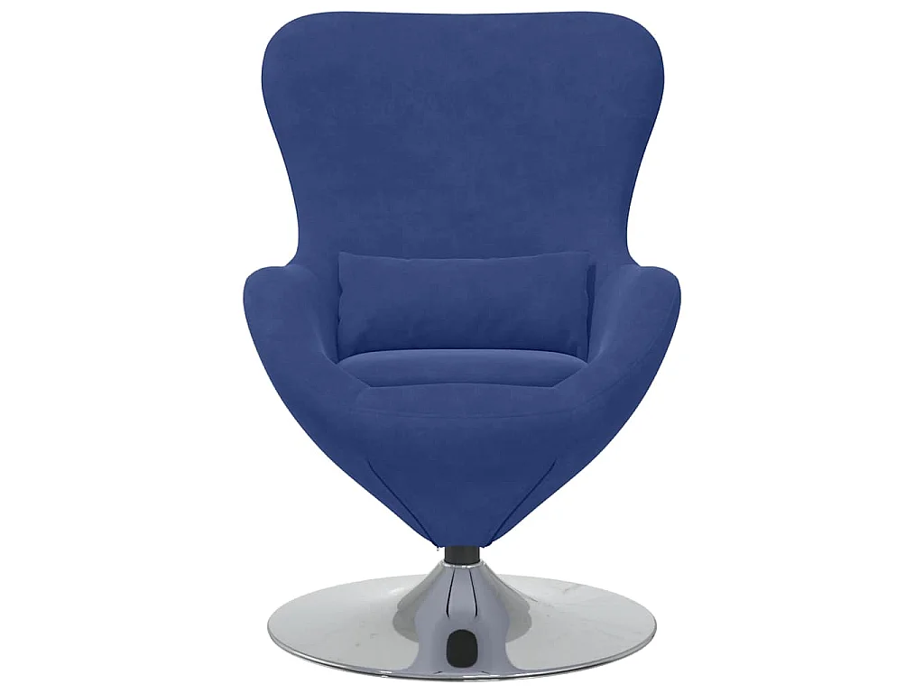 Fauteuil œuf Bleu police Velours