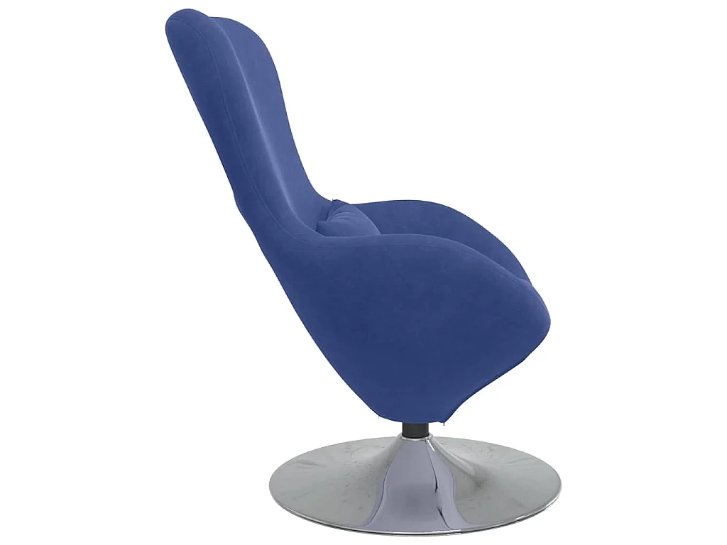 Fauteuil œuf Bleu police Velours