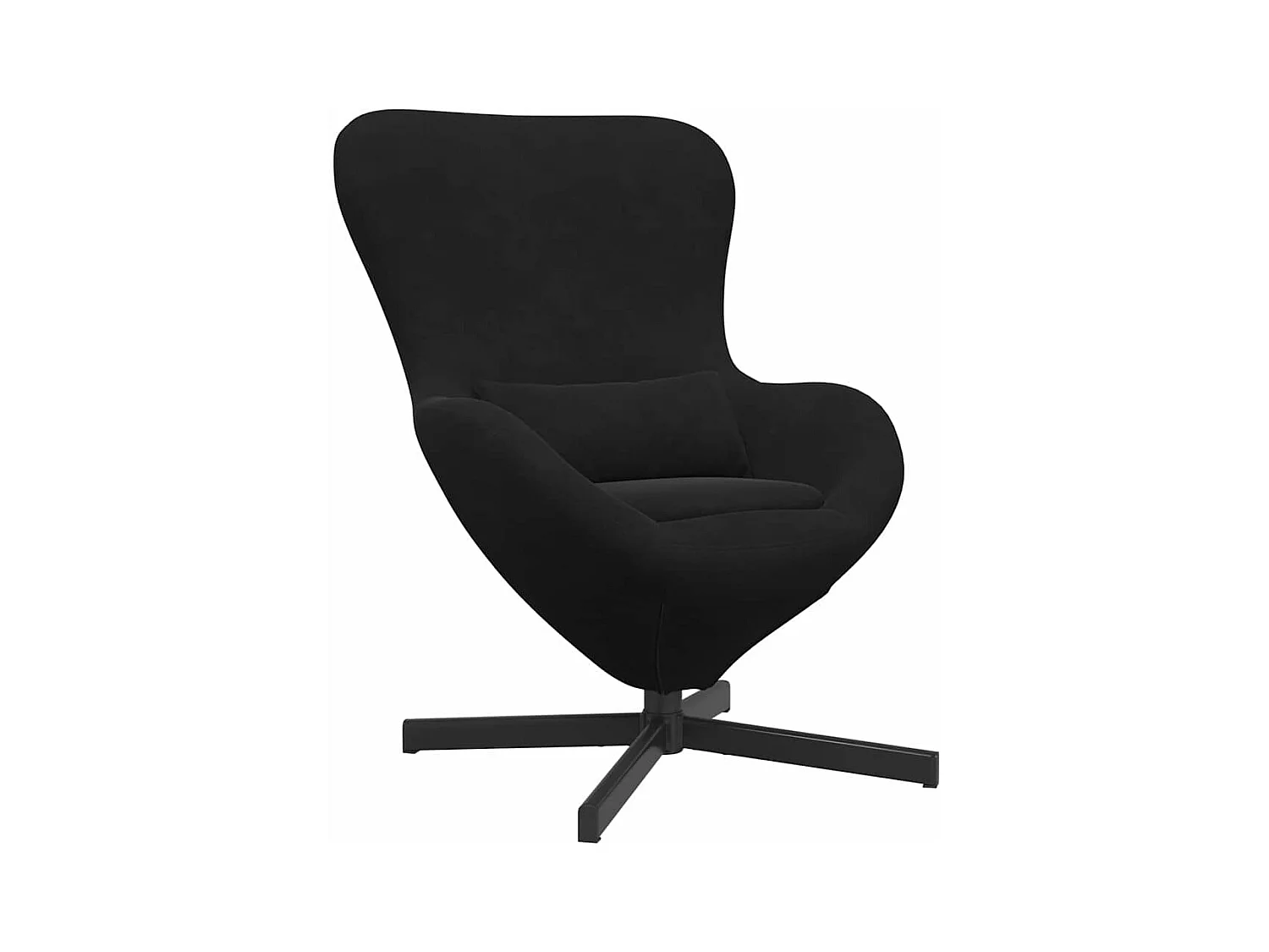 Fauteuil œuf Noir 63 x 73 x 90 cm Velours