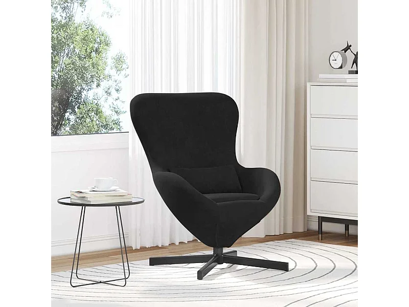 Eivormige stoel Zwart 63 x 73 x 90 cm Fluweel