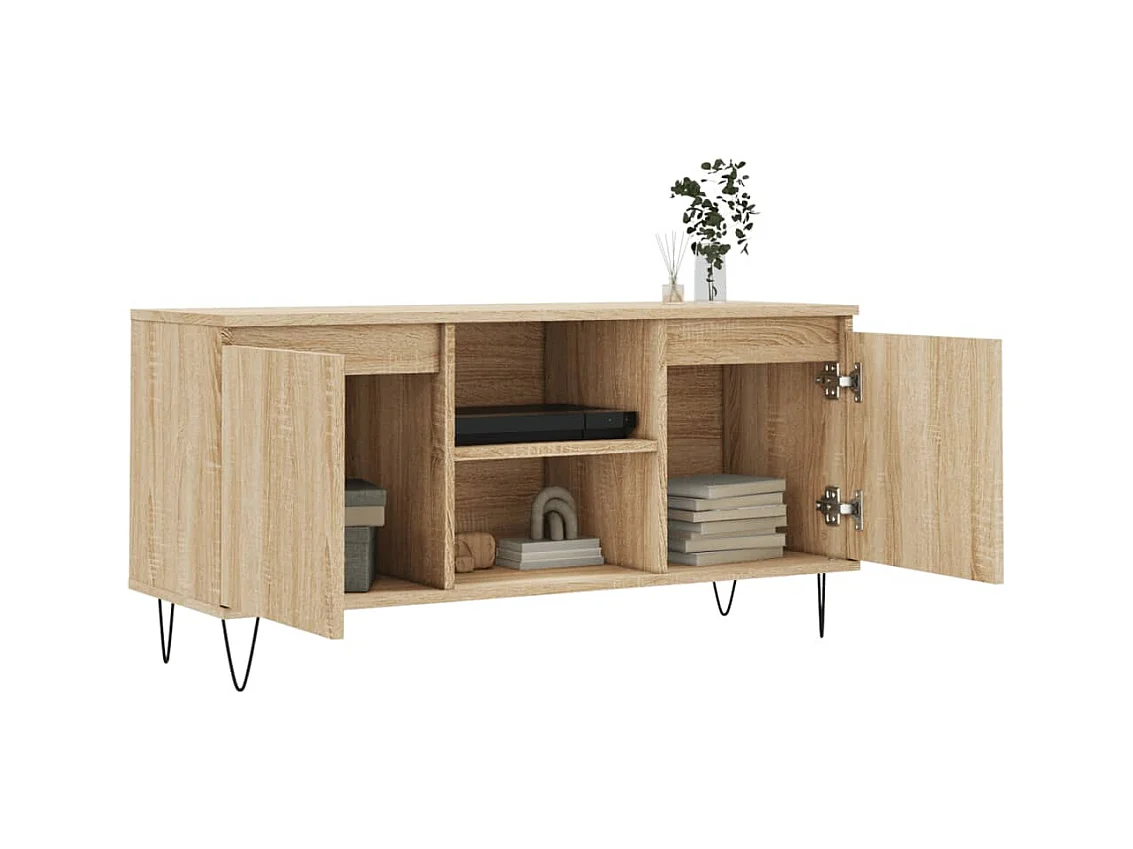 Meuble TV chêne sonoma 104x35x50 cm bois d'ingénierie