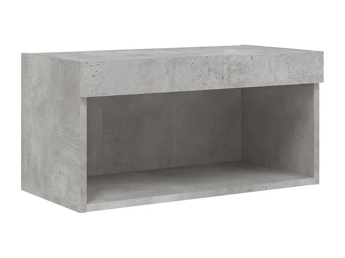 Unités murales TV avec LED 6 pcs gris béton bois d'ingénierie