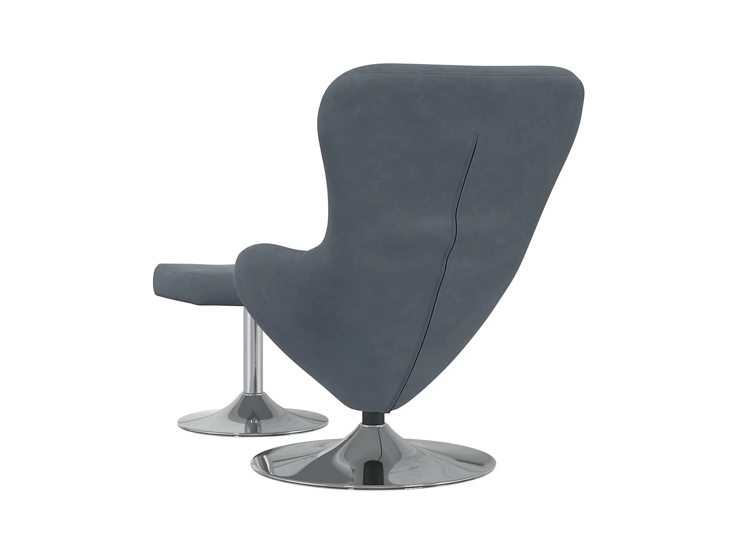 Chaise Œuf avec Pouf Gris foncé 63 x 73 x 90 cm Velours