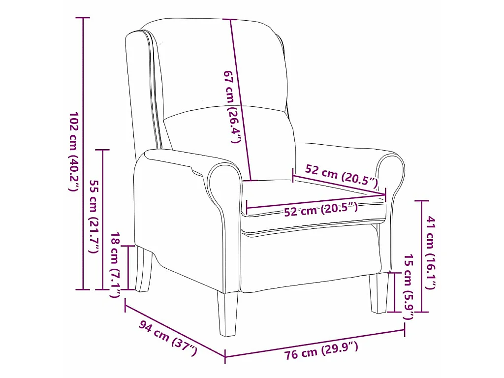 Nowoczesny Różowy Fotel z Materiału Poliestrowego 76 x 94 x 102 cm