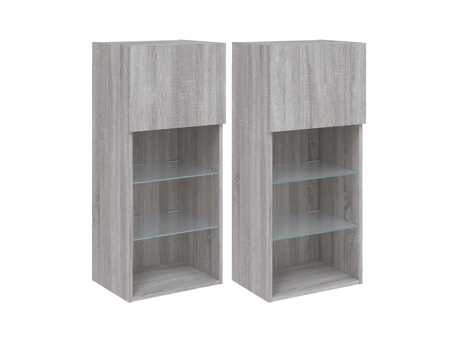 Meubles TV avec lumières LED 2 pcs sonoma gris 40,5x30x90 cm