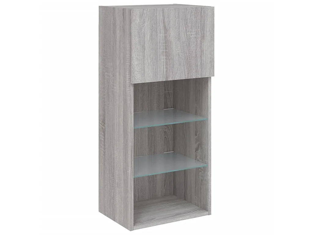 Mobili TV con Luci LED 2pz Grigio Sonoma 40,5x30x90 cm