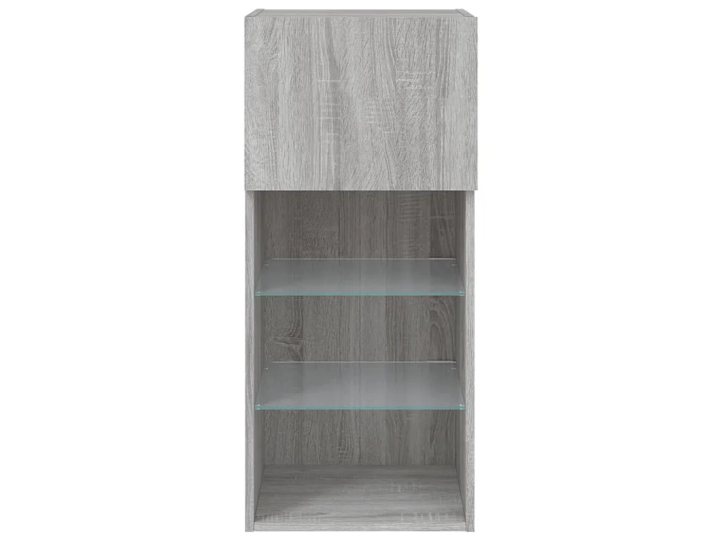 Mobili TV con Luci LED 2pz Grigio Sonoma 40,5x30x90 cm