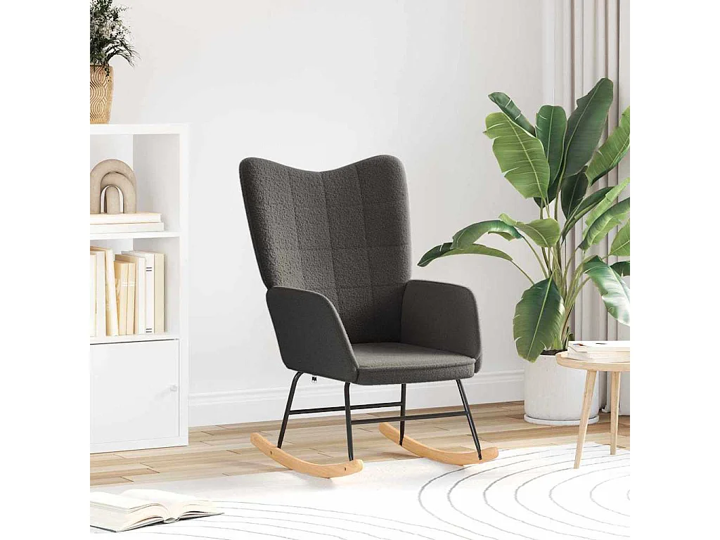 Chaise à bascule Gris foncé Tissu Sherpa