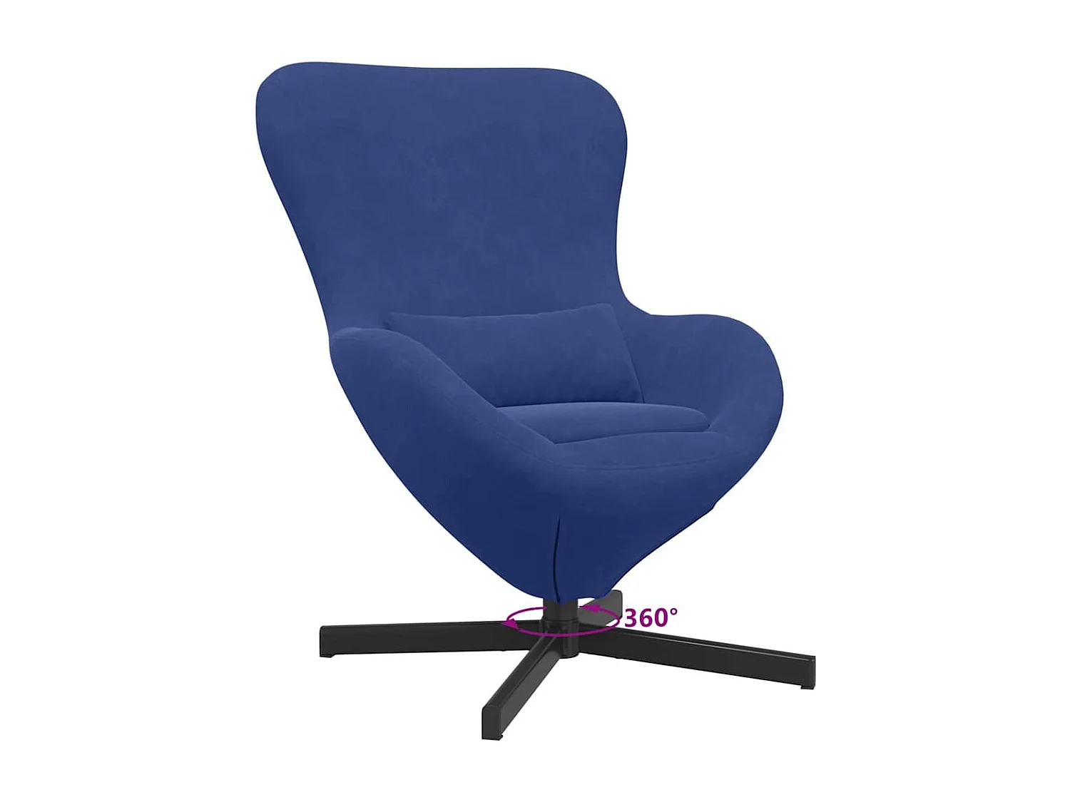 Fauteuil œuf Bleu police 63 x 73 x 90 cm Velours