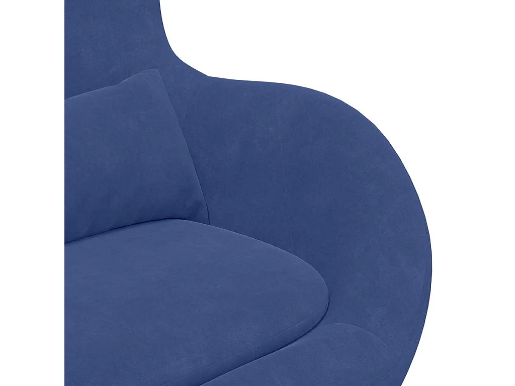 Fauteuil œuf Bleu police 63 x 73 x 90 cm Velours