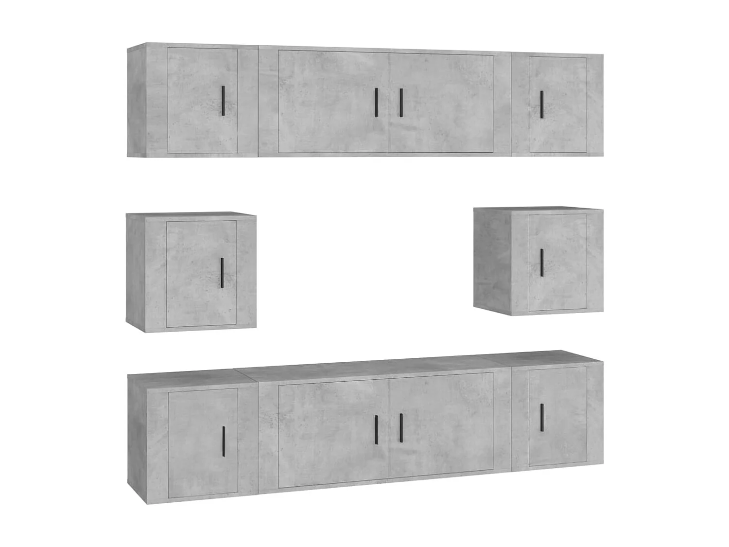 Ensemble de meubles TV 8 pcs Gris béton Bois d'ingénierie