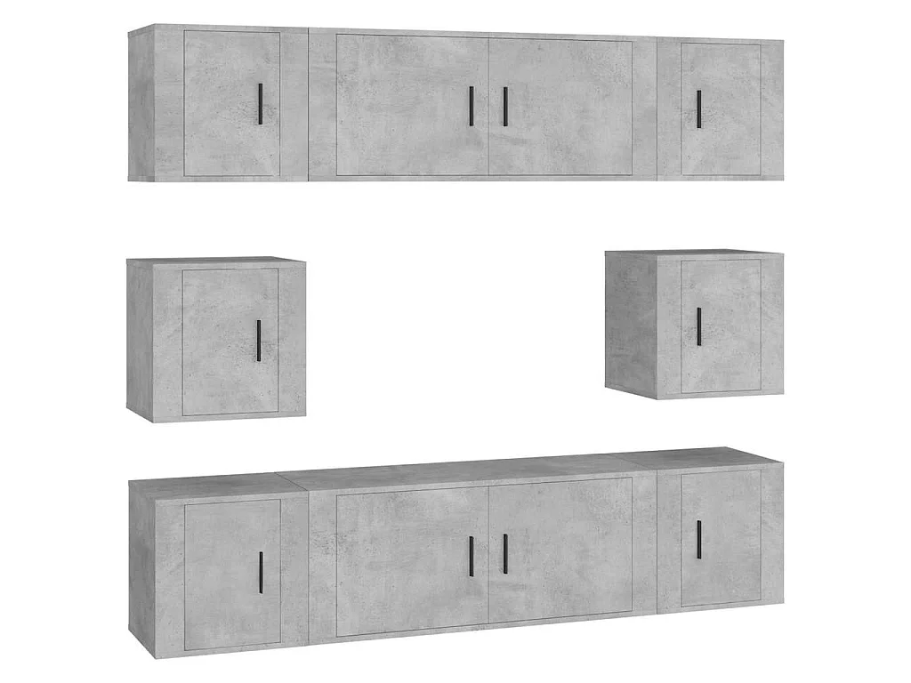 8-tlg. TV-Schrank-Set Betongrau Holzwerkstoff